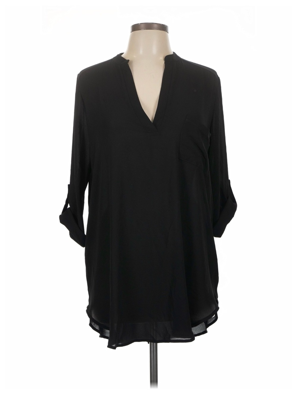 NWOT All in Favor Black V-Neck Tunic Blouse